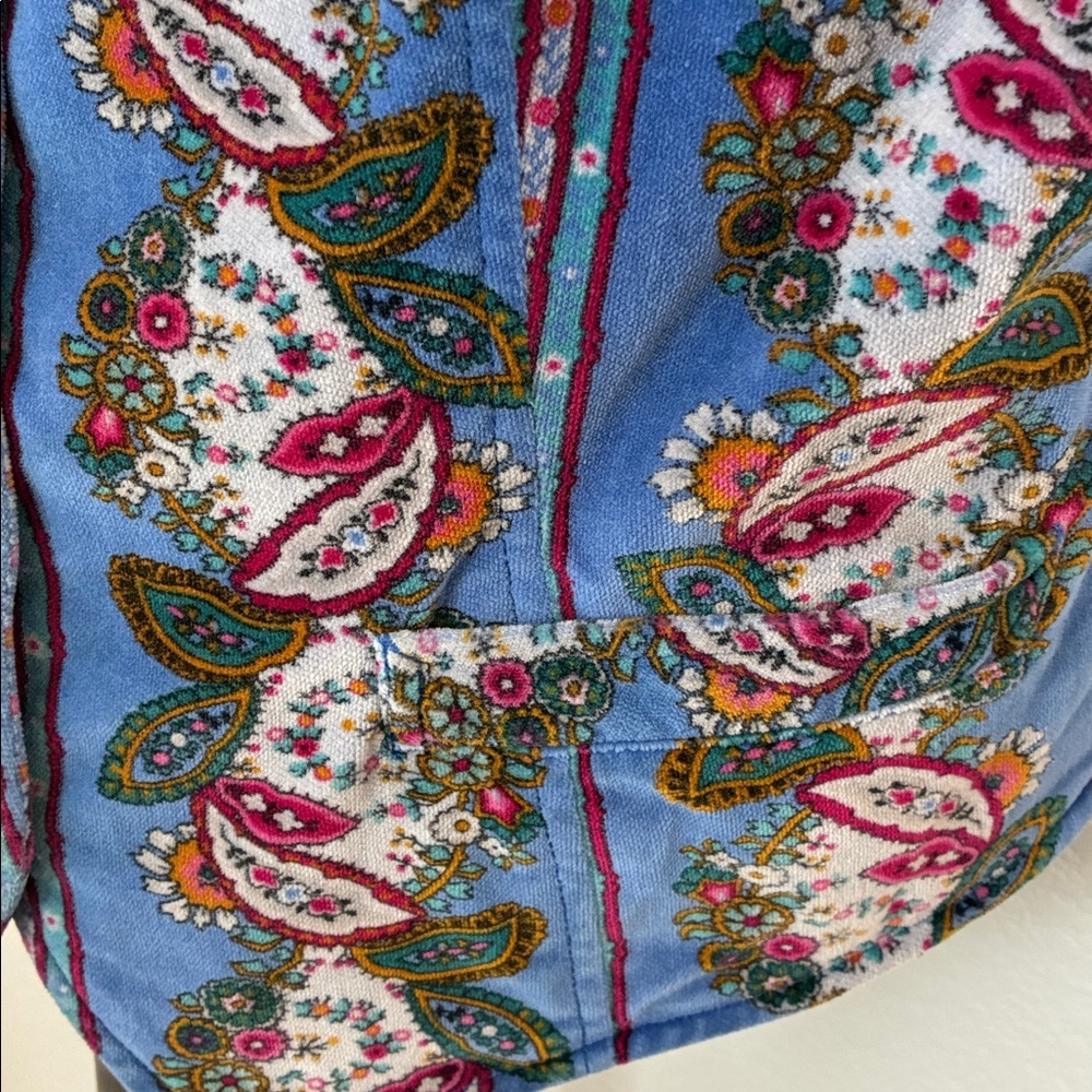 Vintage velvet paisley floral vest poet quirky eclectic boho academia cottage - Picture 4 of 6